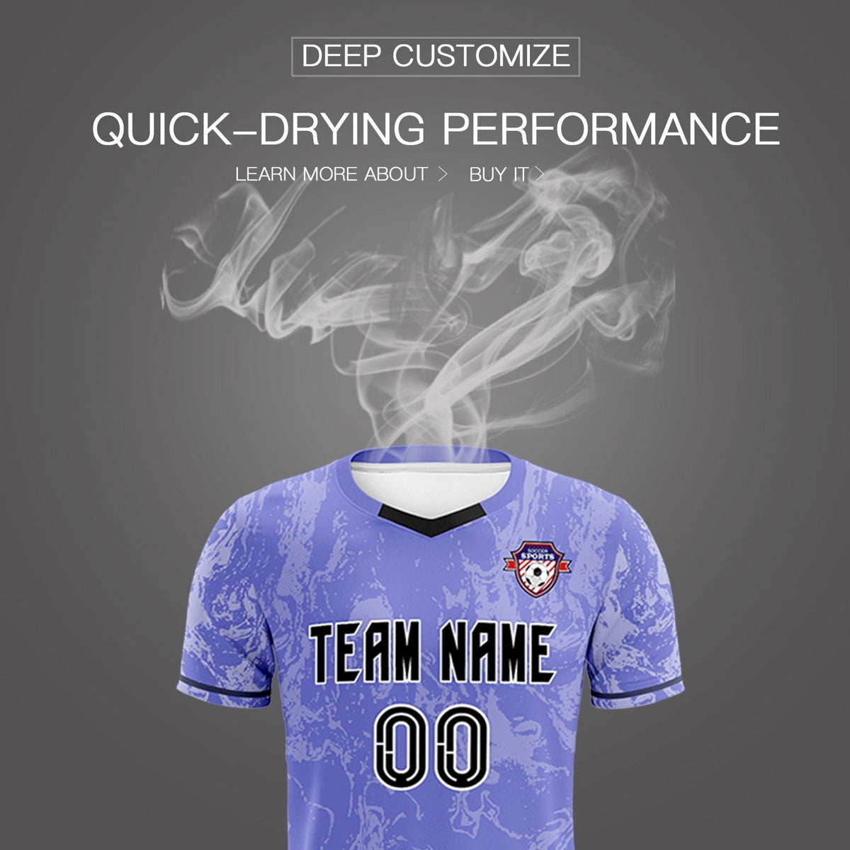 Custom Purple Classic Graffiti Pattern Sportswear Football Kit Jersey