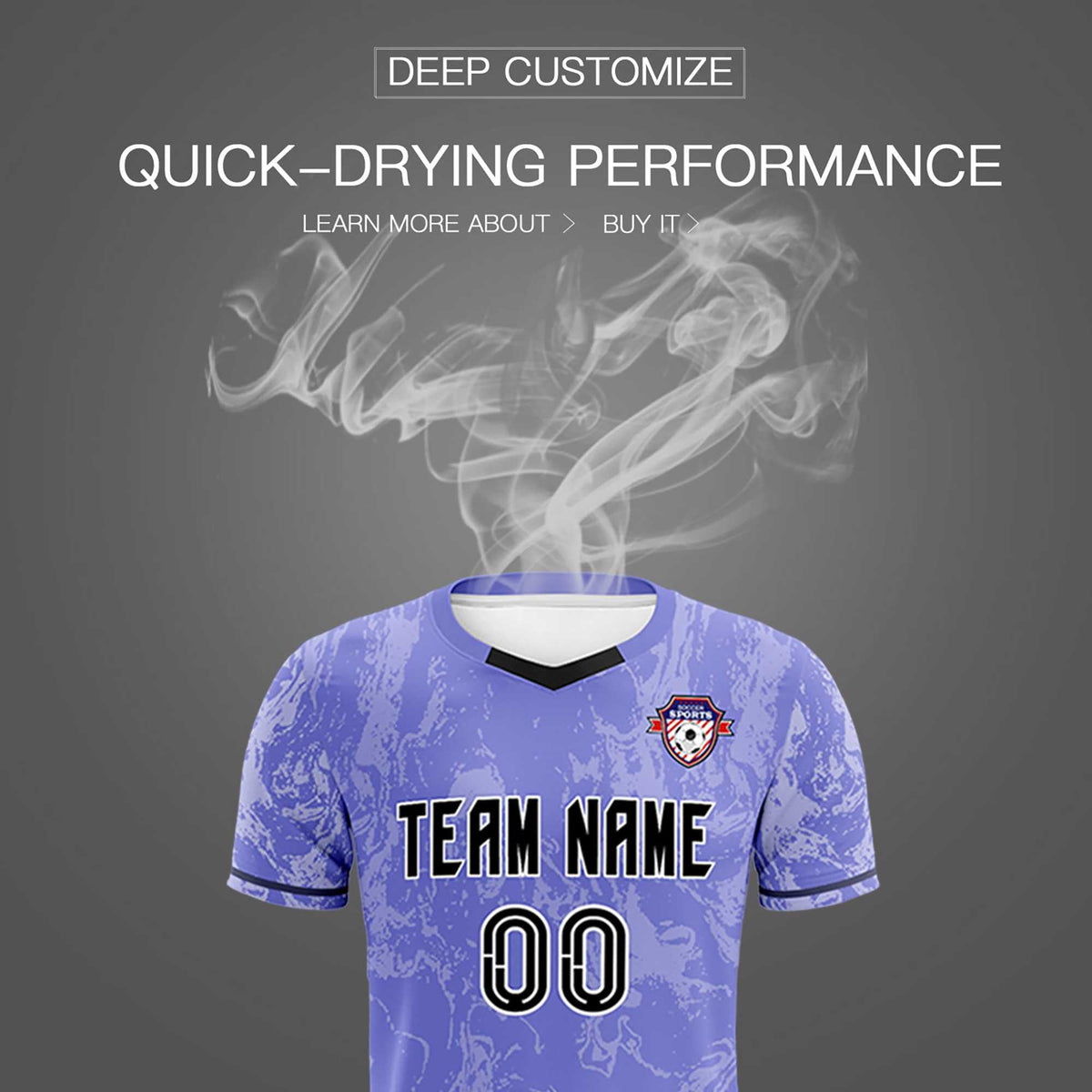 Custom Purple Classic Graffiti Pattern Sportswear Football Kit Jersey