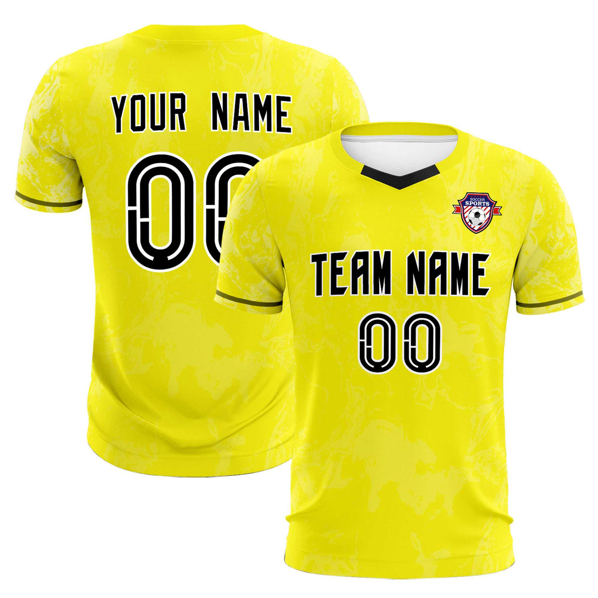 Custom Yellow Classic Graffiti Pattern Sportswear Football Kit Jersey