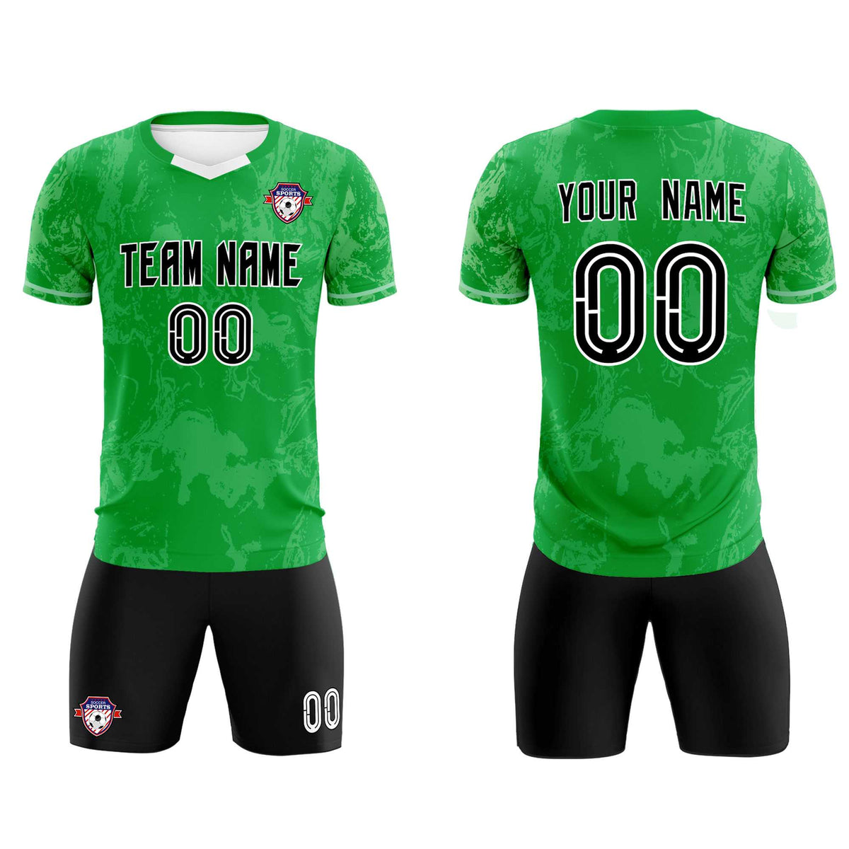 Custom Kelly Green Classic Graffiti Pattern Sportswear Football Kit Jersey