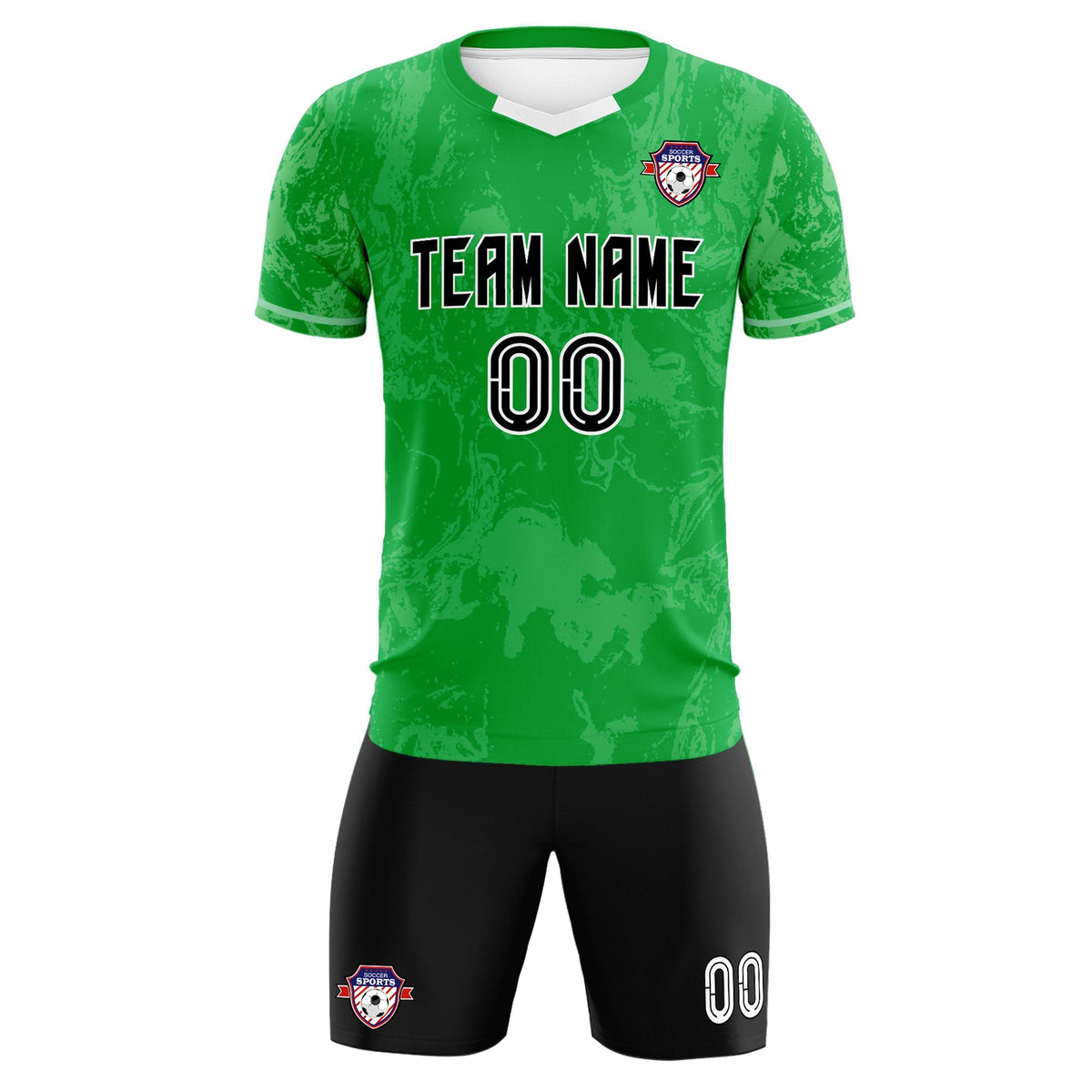 Custom Kelly Green Classic Graffiti Pattern Sportswear Football Kit Jersey