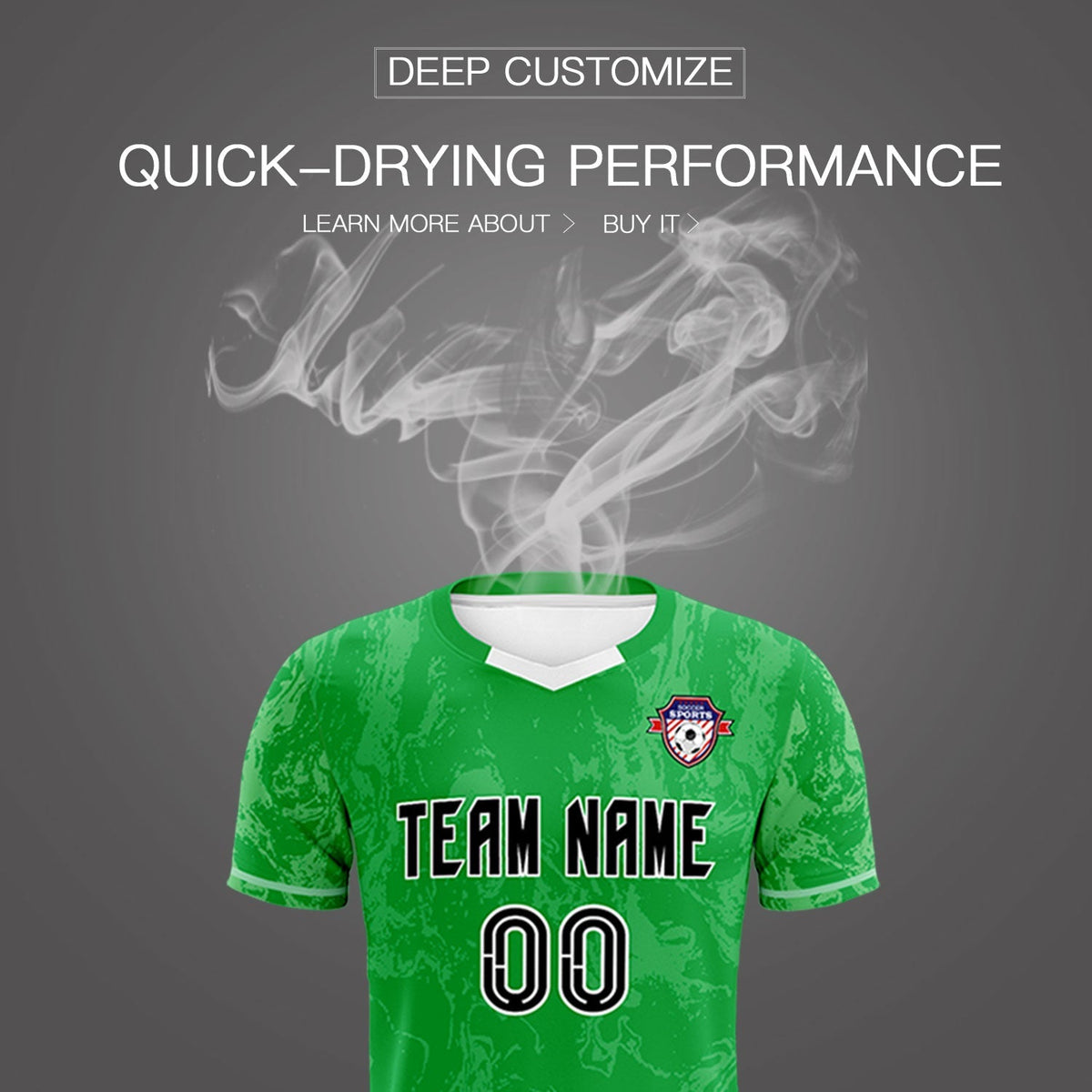 Custom Kelly Green Classic Graffiti Pattern Sportswear Football Kit Jersey