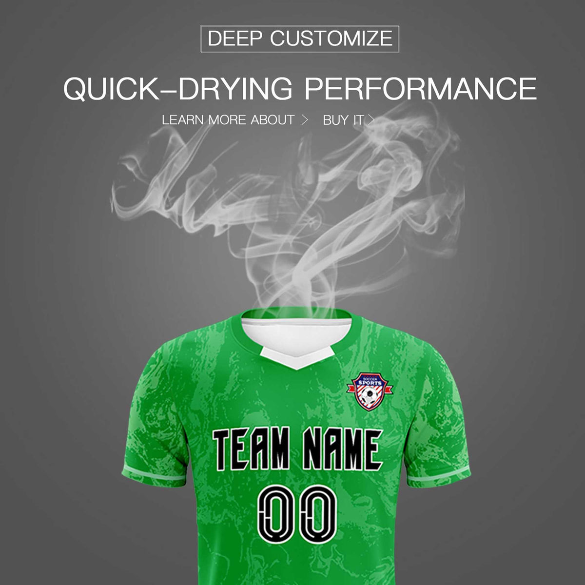 Custom Kelly Green Classic Graffiti Pattern Sportswear Football Kit Jersey