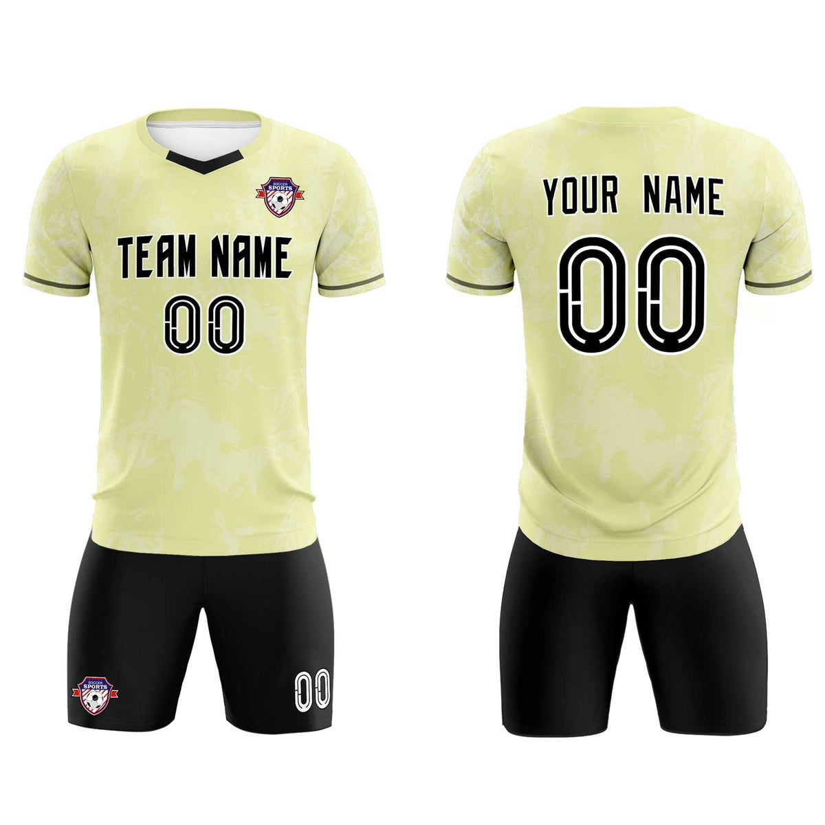 Custom Cream Classic Graffiti Pattern Sportswear Football Kit Jersey