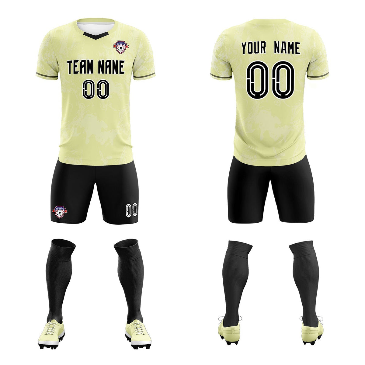 Custom Cream Classic Graffiti Pattern Sportswear Football Kit Jersey