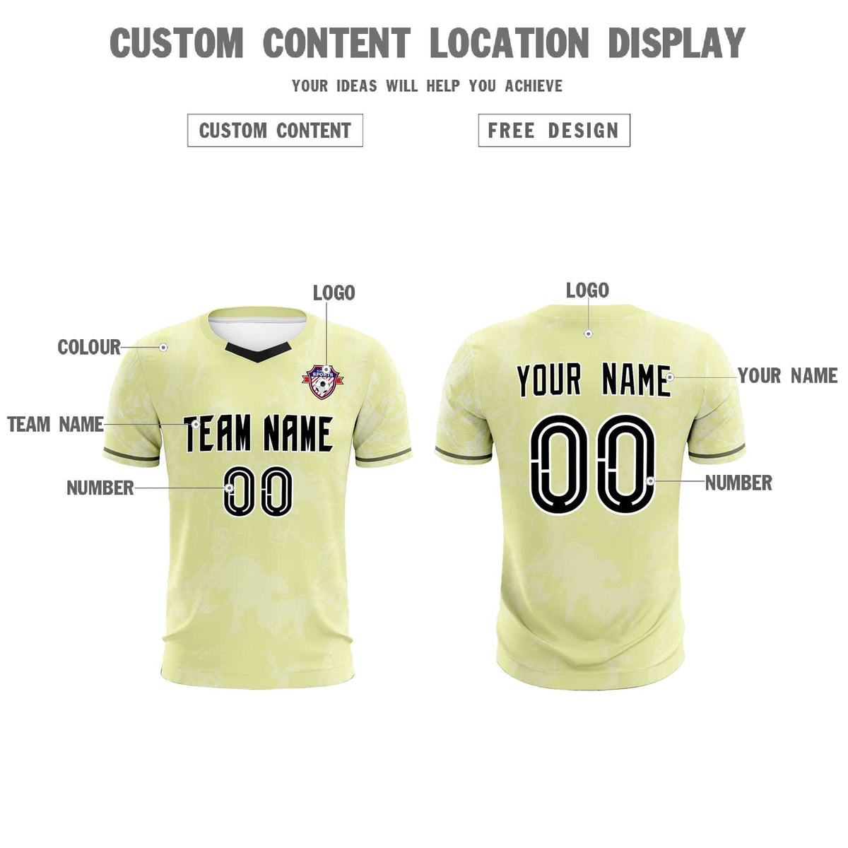 Custom Cream Classic Graffiti Pattern Sportswear Football Kit Jersey