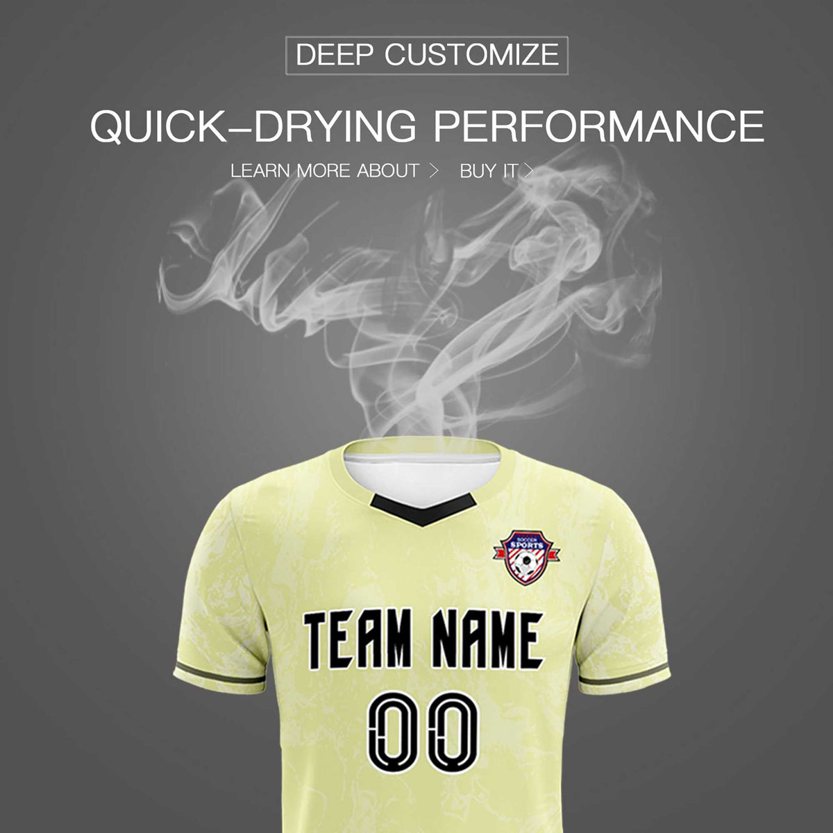 Custom Cream Classic Graffiti Pattern Sportswear Football Kit Jersey
