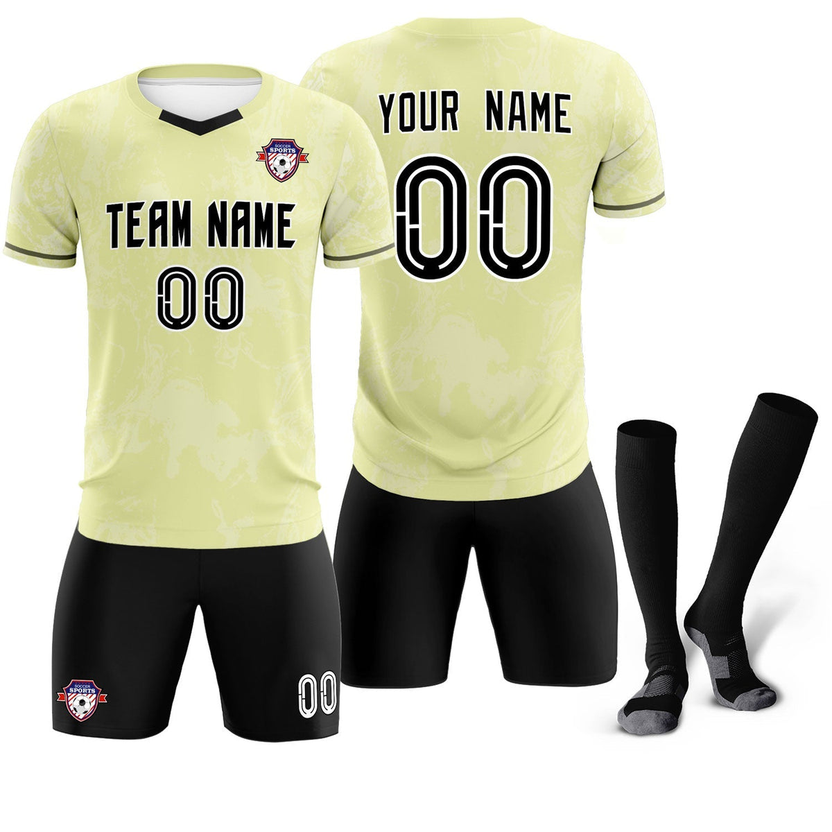 Custom Cream Classic Graffiti Pattern Sportswear Football Kit Jersey