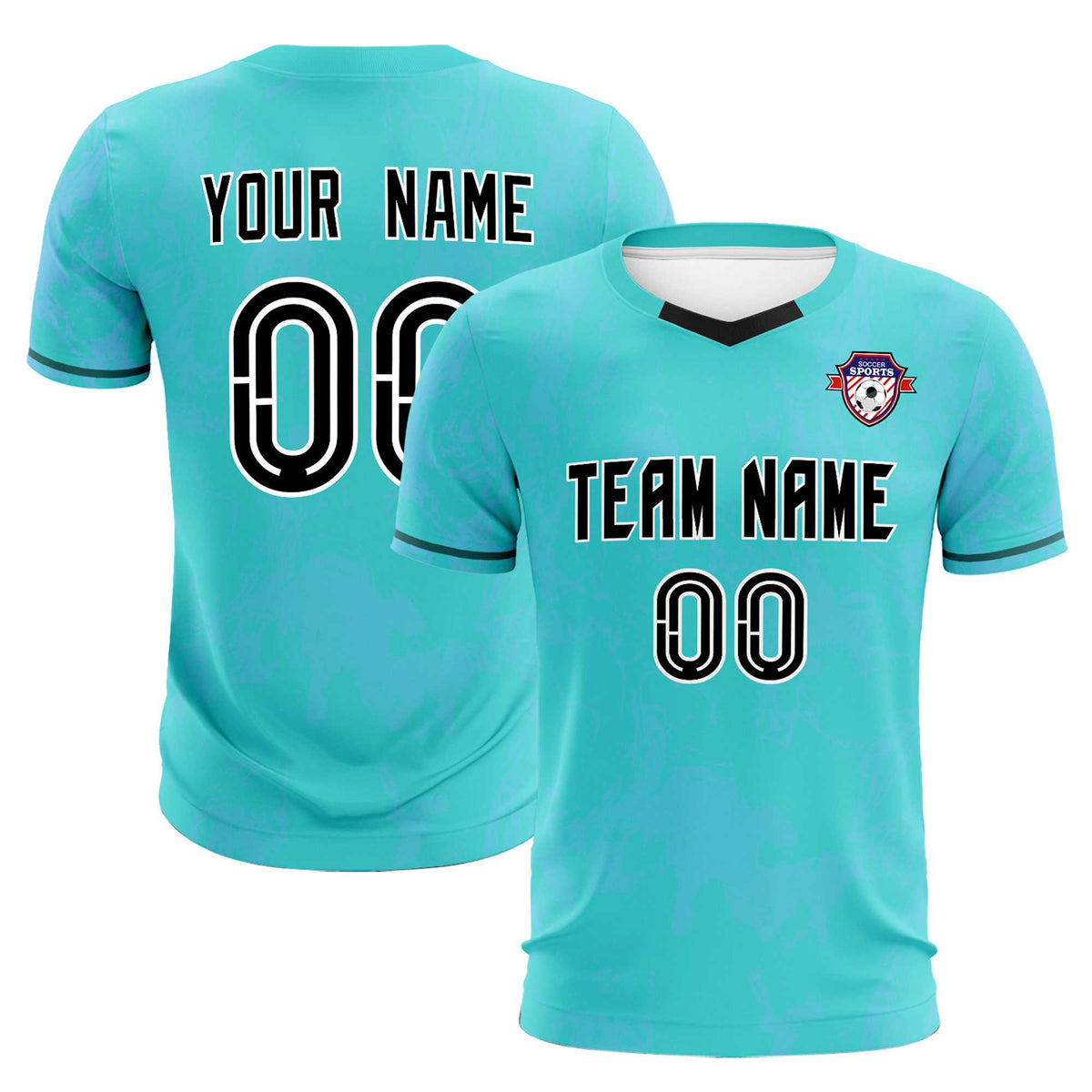 Custom Sky Blue Classic Graffiti Pattern Sportswear Football Kit Jersey