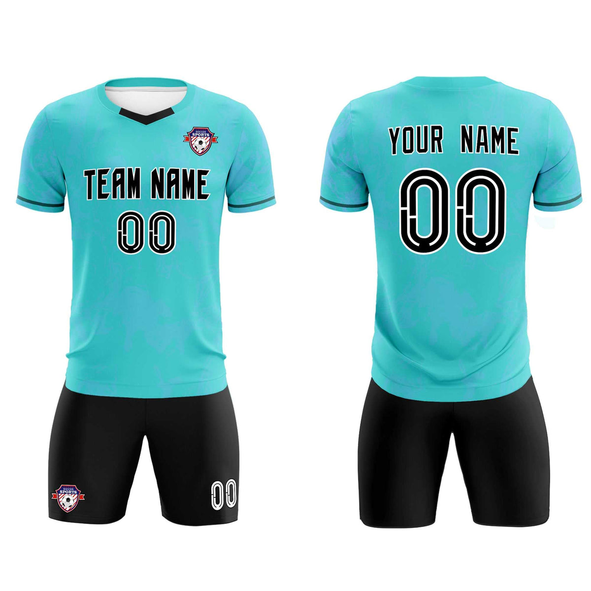Custom Sky Blue Classic Graffiti Pattern Sportswear Football Kit Jersey