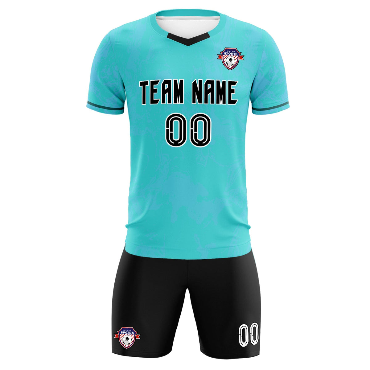 Custom Sky Blue Classic Graffiti Pattern Sportswear Football Kit Jersey