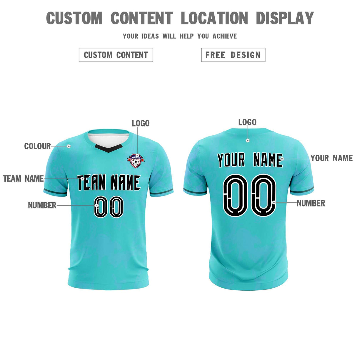 Custom Sky Blue Classic Graffiti Pattern Sportswear Football Kit Jersey