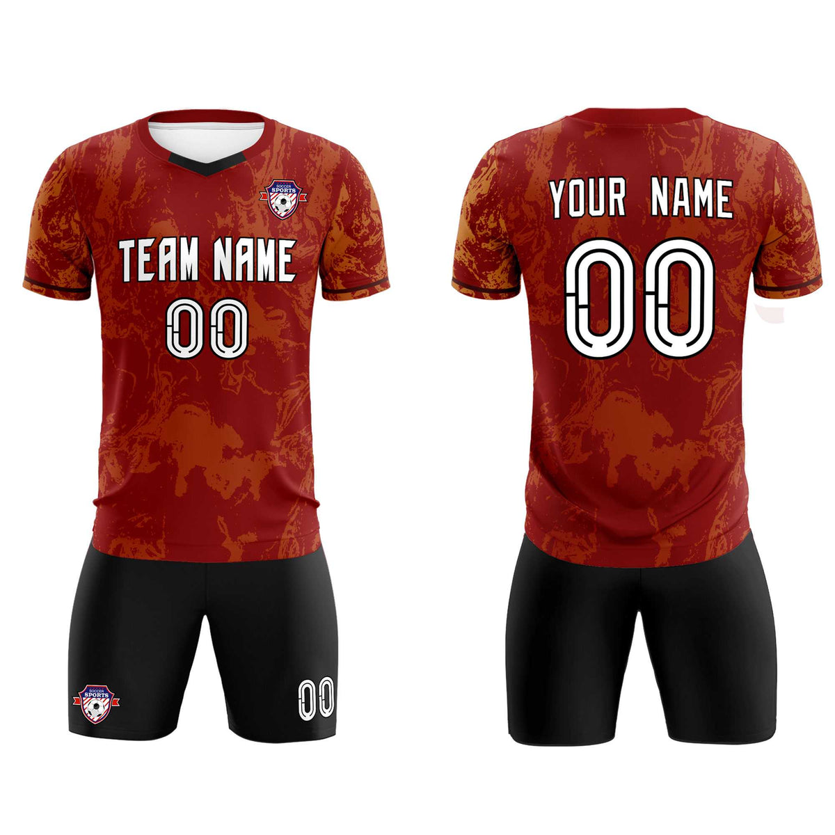 Custom Crimson Classic Graffiti Pattern Sportswear Football Kit Jersey