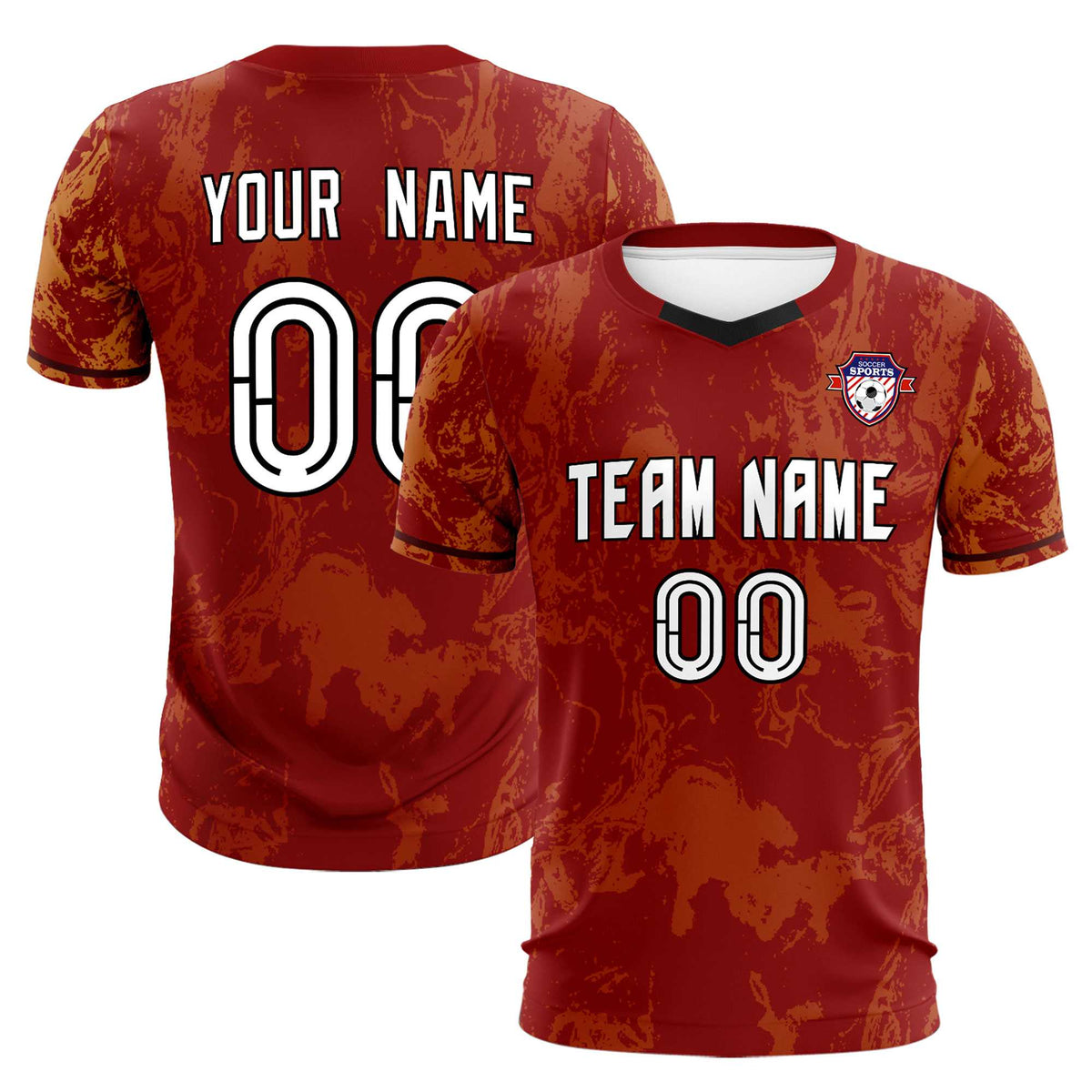 Custom Crimson Classic Graffiti Pattern Sportswear Football Kit Jersey