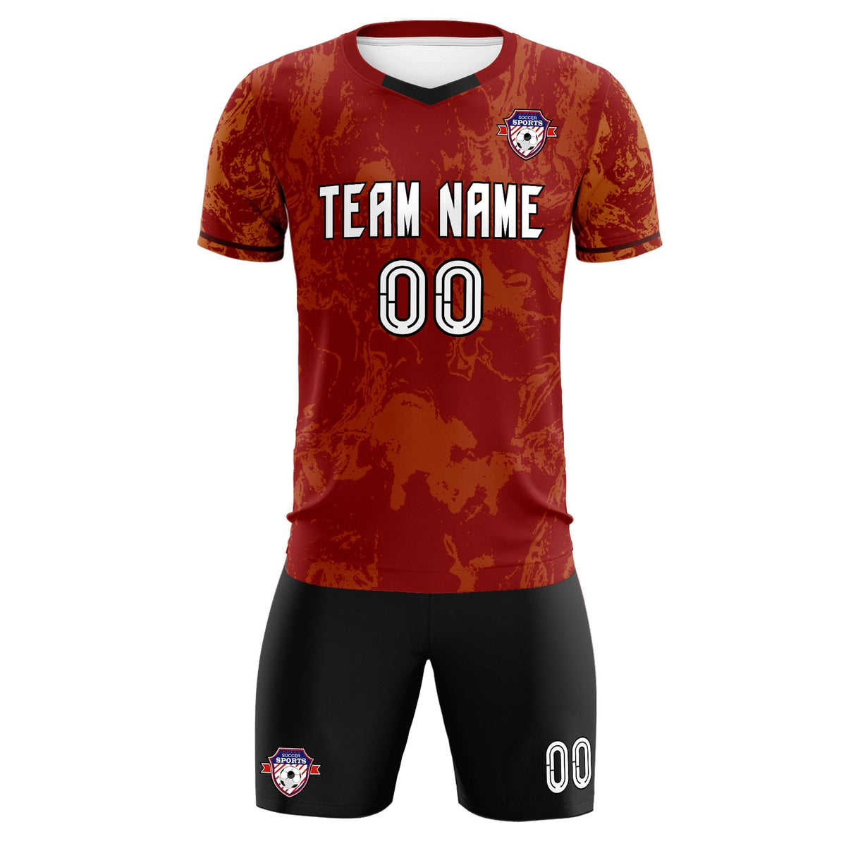 Custom Crimson Classic Graffiti Pattern Sportswear Football Kit Jersey