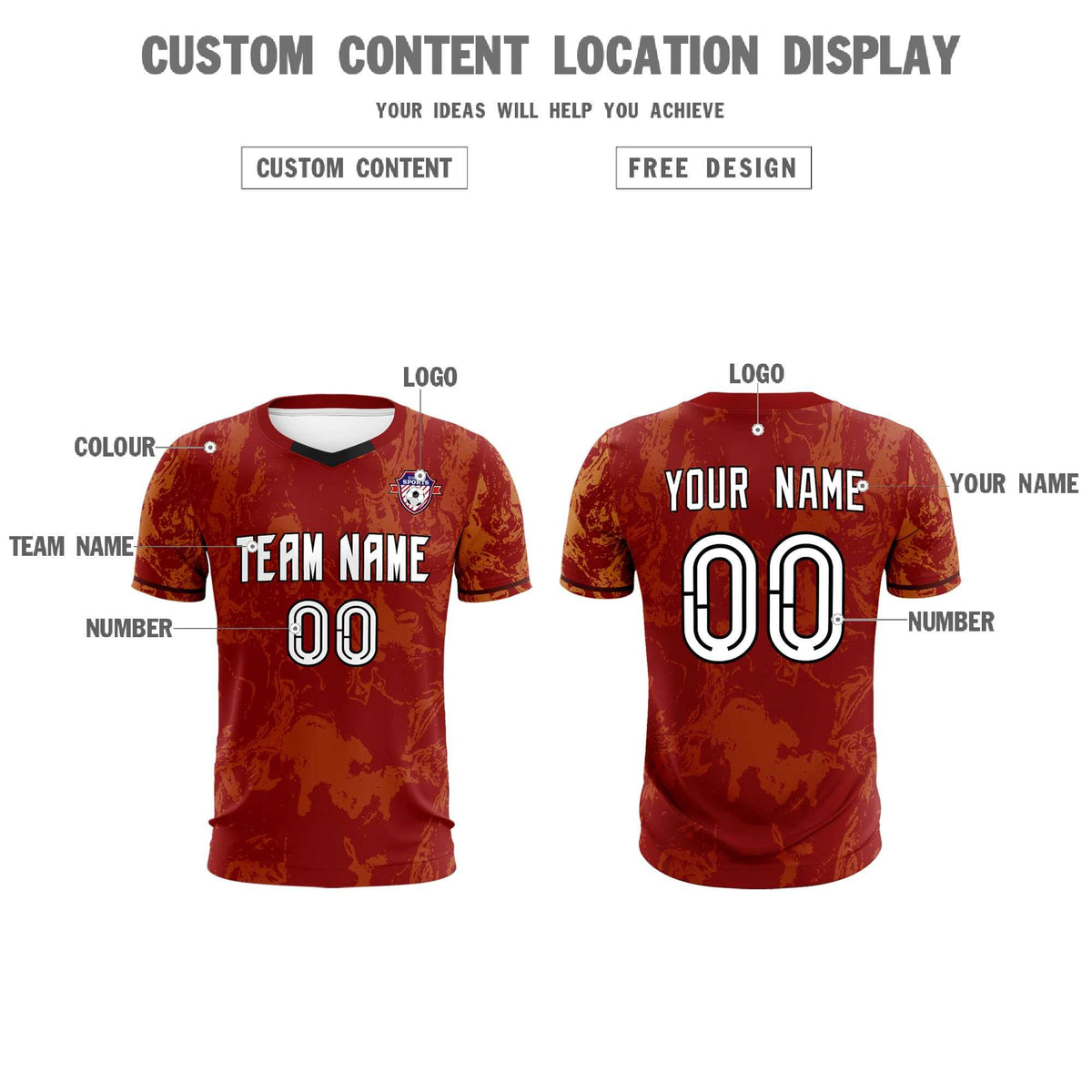 Custom Crimson Classic Graffiti Pattern Sportswear Football Kit Jersey