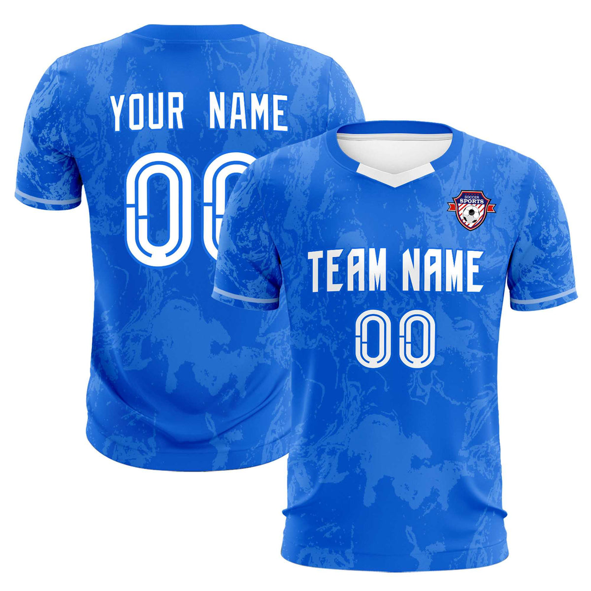 Custom Royal Classic Graffiti Pattern Sportswear Football Kit Jersey