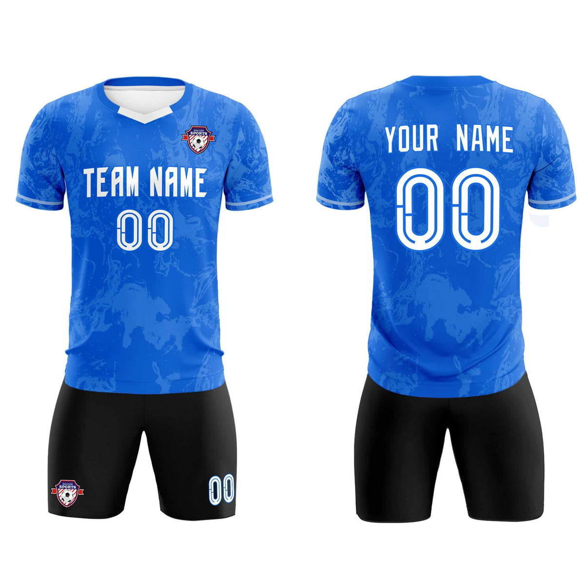 Custom Royal Classic Graffiti Pattern Sportswear Football Kit Jersey