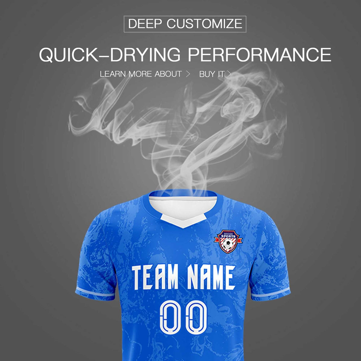 Custom Royal Classic Graffiti Pattern Sportswear Football Kit Jersey