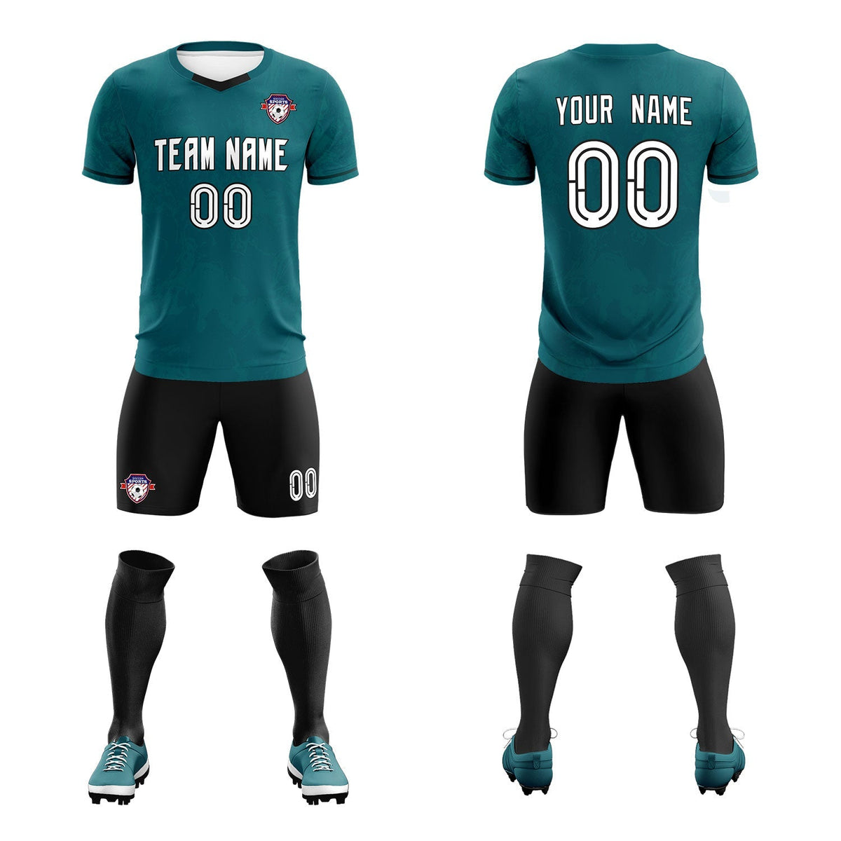 Custom Midnight Green Classic Graffiti Pattern Sportswear Football Kit Jersey