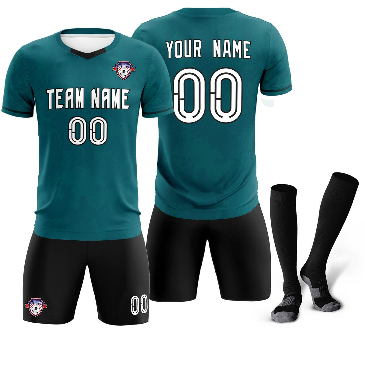 Custom Midnight Green Classic Graffiti Pattern Sportswear Football Kit Jersey