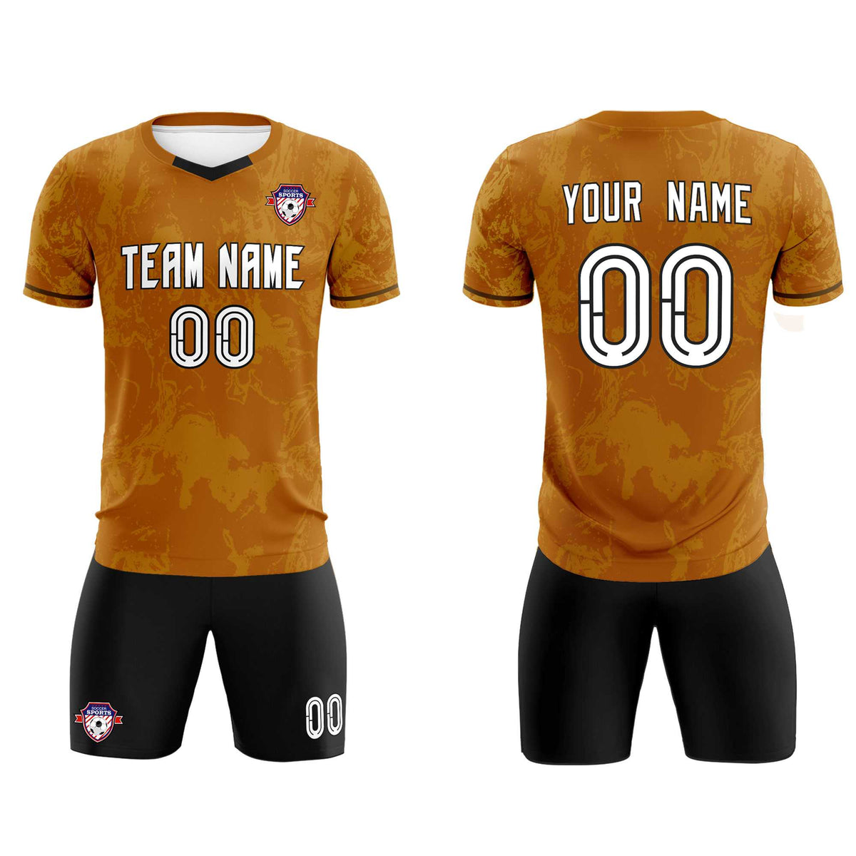 Custom Khaki Classic Graffiti Pattern Sportswear Football Kit Jersey