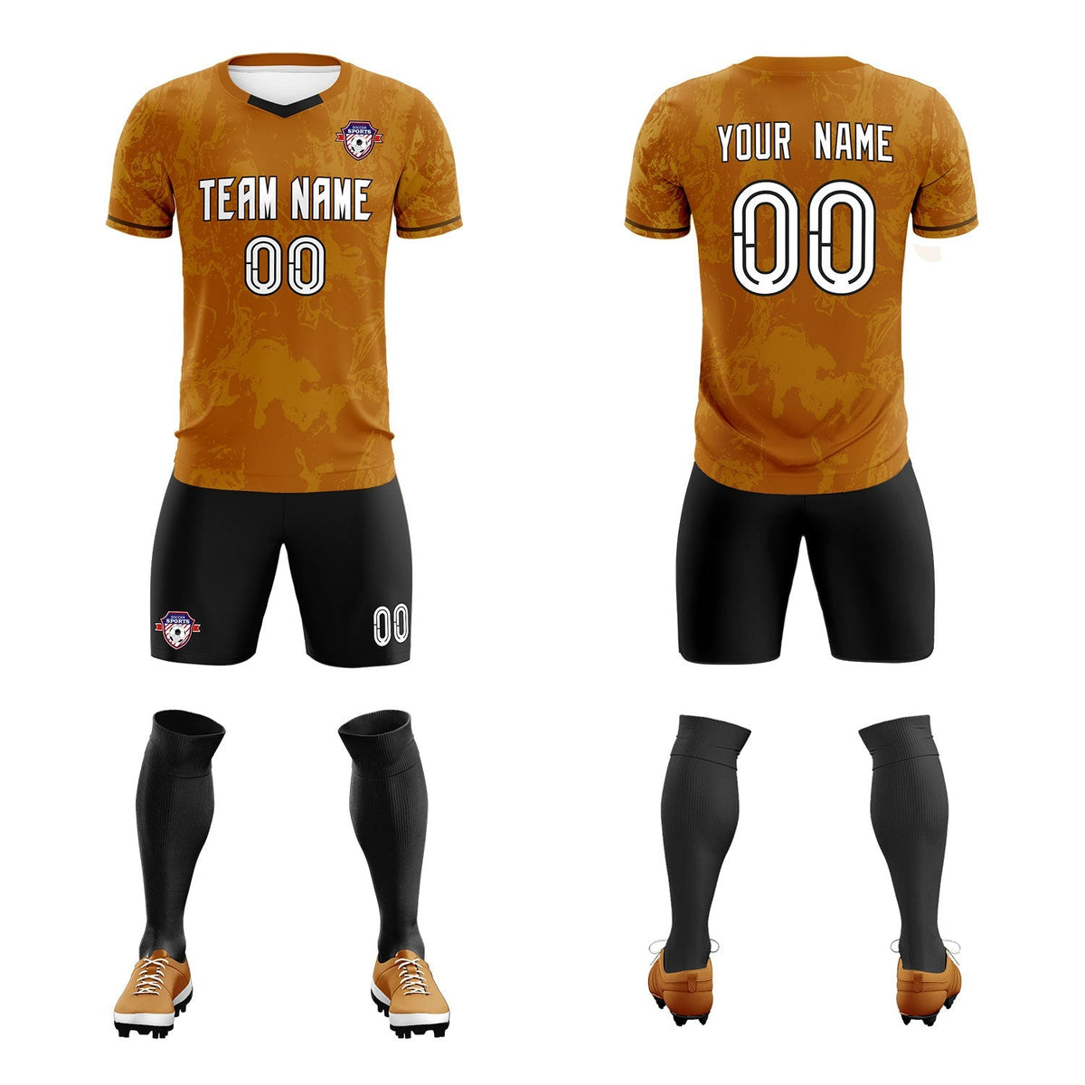 Custom Khaki Classic Graffiti Pattern Sportswear Football Kit Jersey