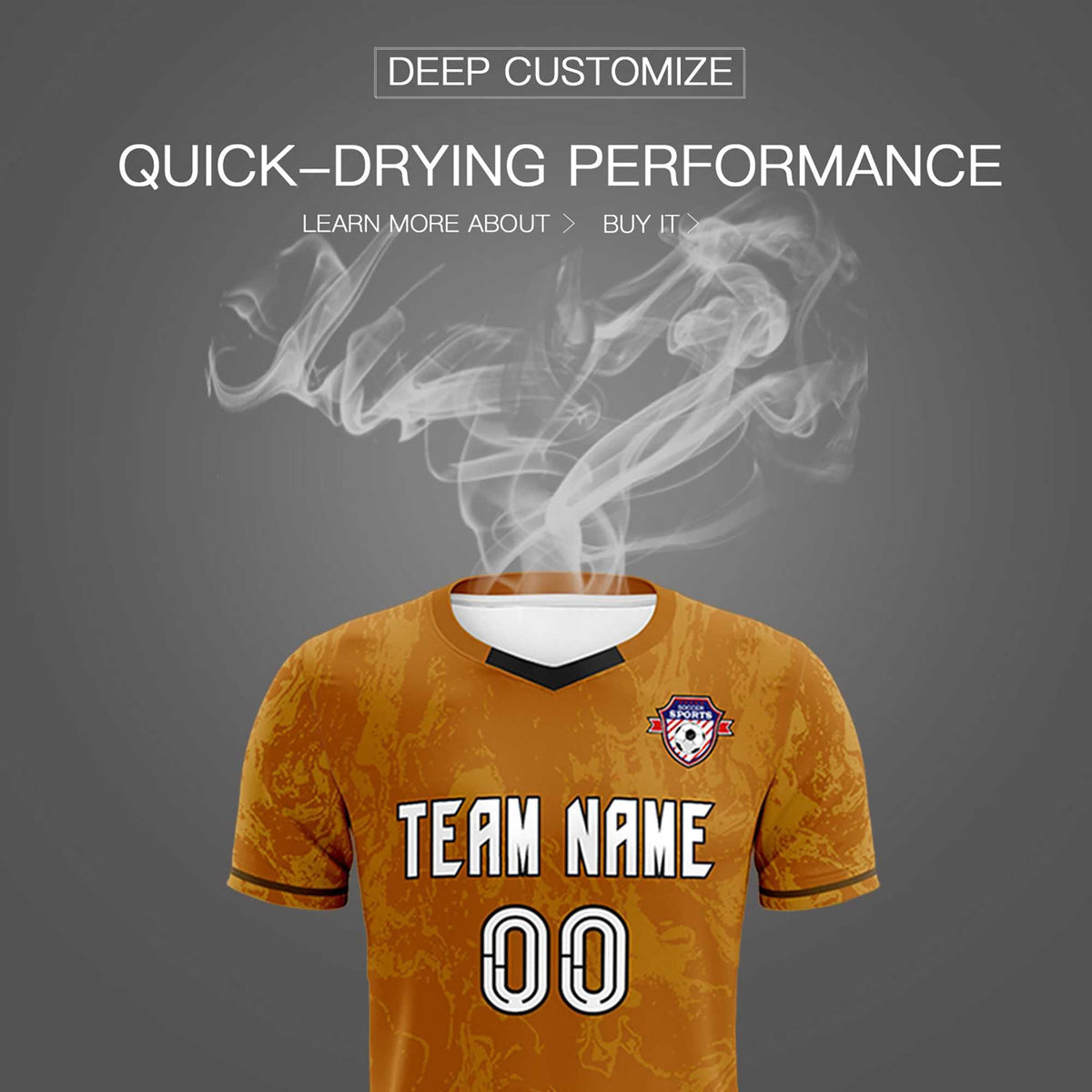 Custom Khaki Classic Graffiti Pattern Sportswear Football Kit Jersey