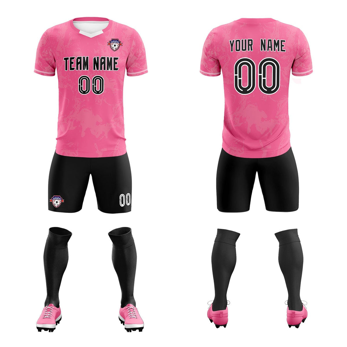 Custom Pink Classic Graffiti Pattern Sportswear Football Kit Jersey
