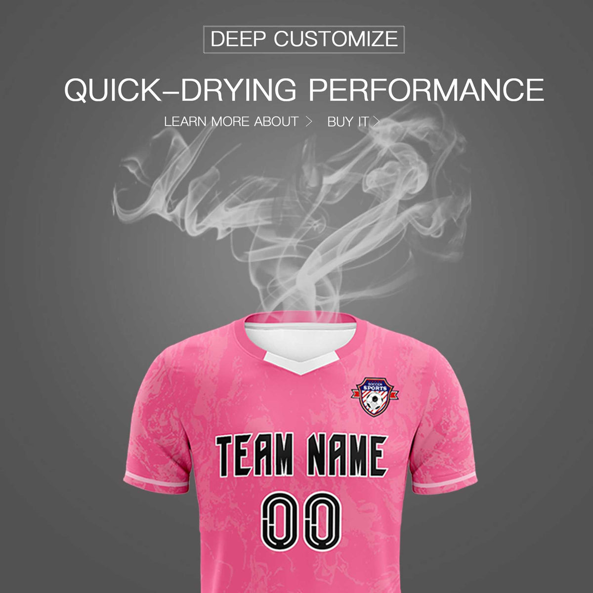 Custom Pink Classic Graffiti Pattern Sportswear Football Kit Jersey