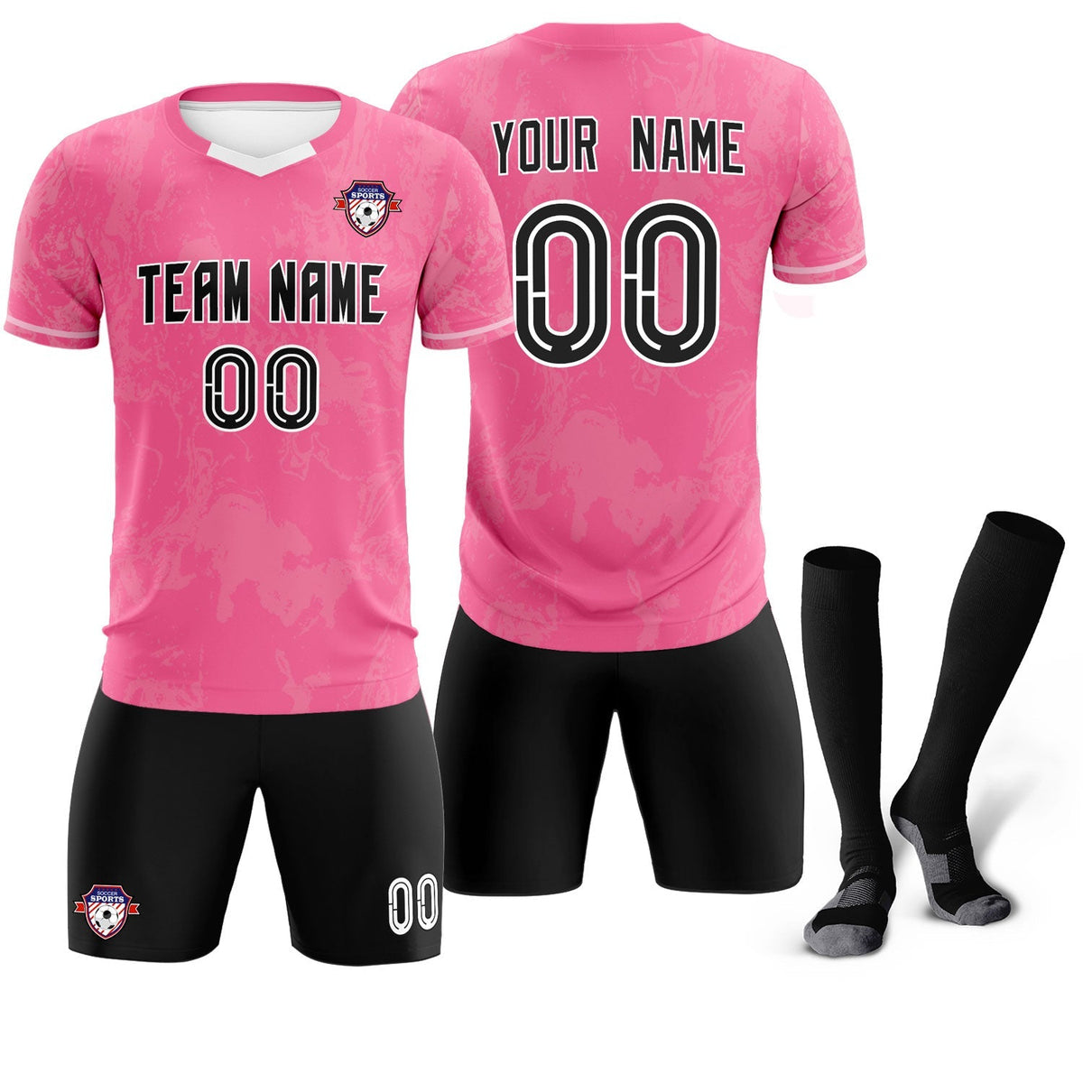 Custom Pink Classic Graffiti Pattern Sportswear Football Kit Jersey
