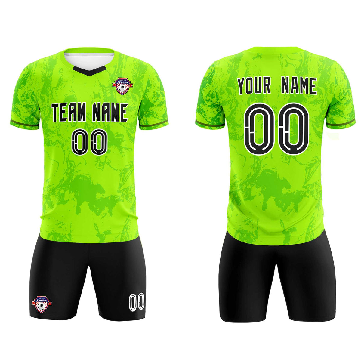 Custom Kelly Green Classic Graffiti Pattern Sportswear Football Kit Jersey