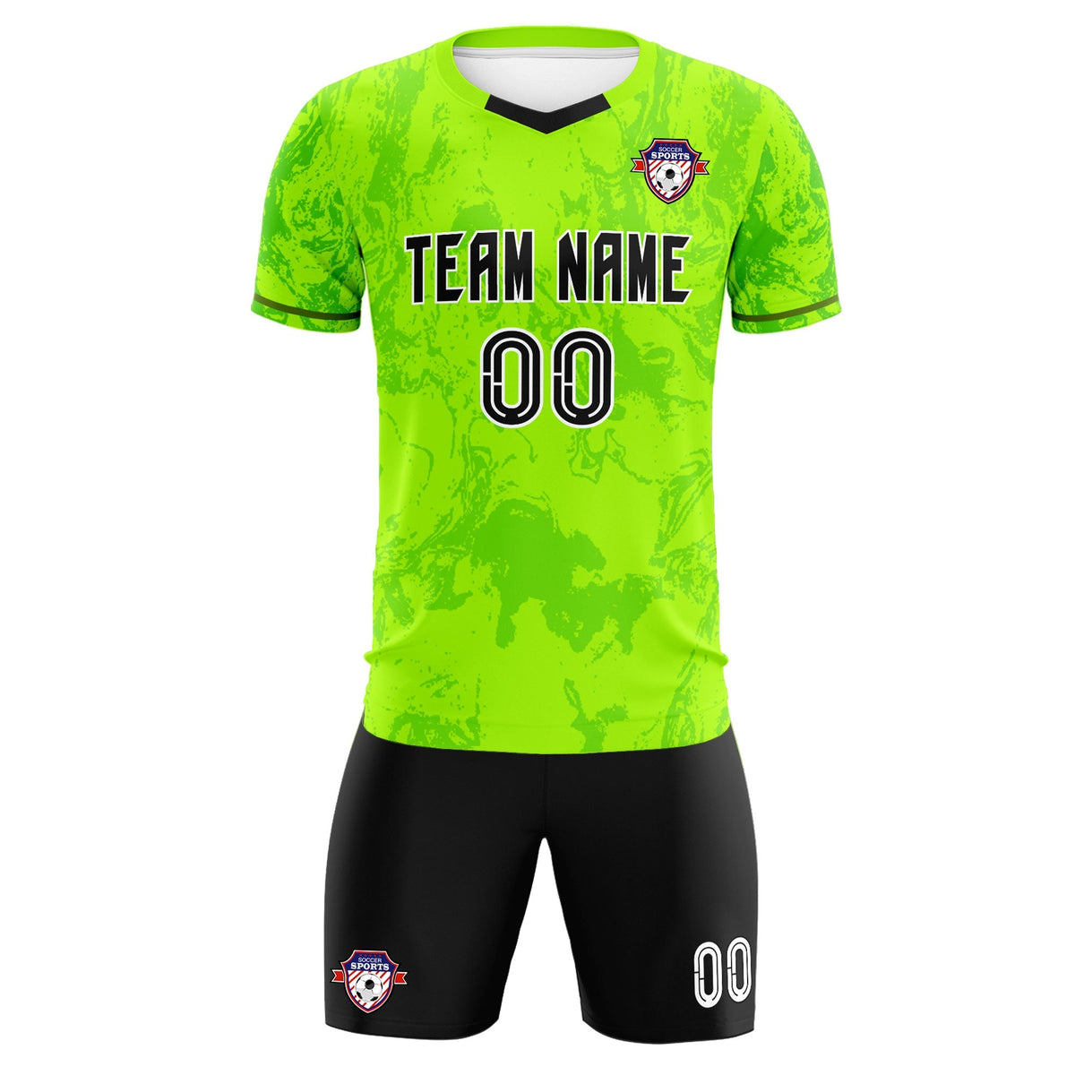 Custom Kelly Green Classic Graffiti Pattern Sportswear Football Kit Jersey