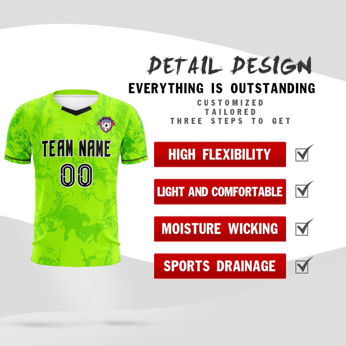 Custom Kelly Green Classic Graffiti Pattern Sportswear Football Kit Jersey
