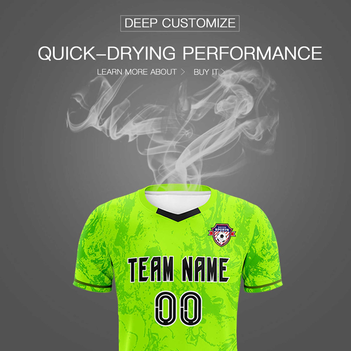 Custom Kelly Green Classic Graffiti Pattern Sportswear Football Kit Jersey