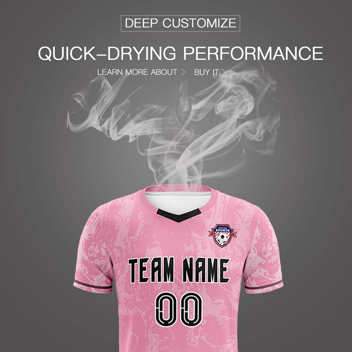 Custom Light Pink Classic Graffiti Pattern Sportswear Football Kit Jersey