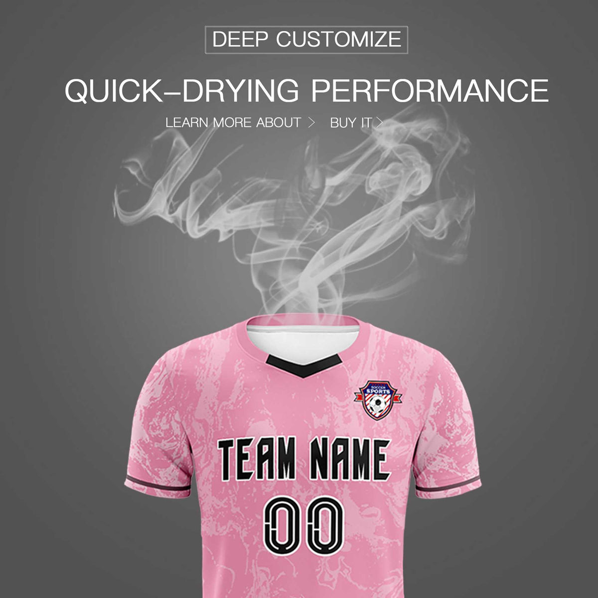 Custom Light Pink Classic Graffiti Pattern Sportswear Football Kit Jersey