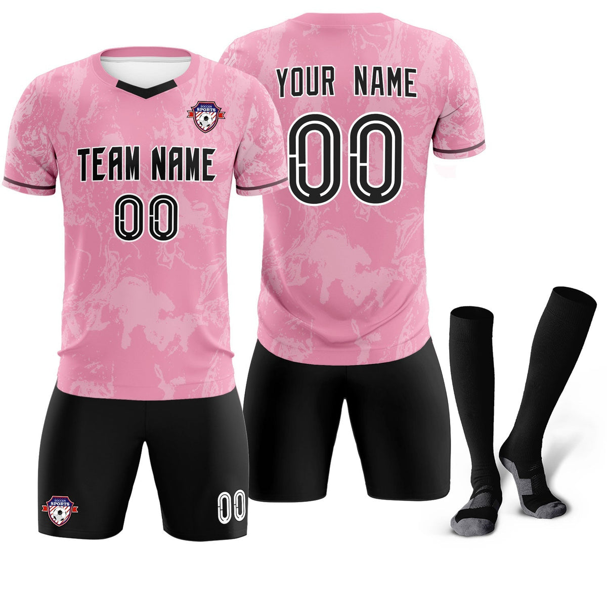 Custom Light Pink Classic Graffiti Pattern Sportswear Football Kit Jersey