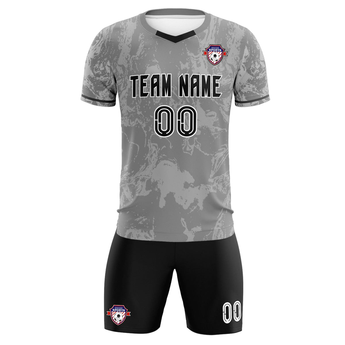 Custom Gray Classic Graffiti Pattern Sportswear Football Kit Jersey