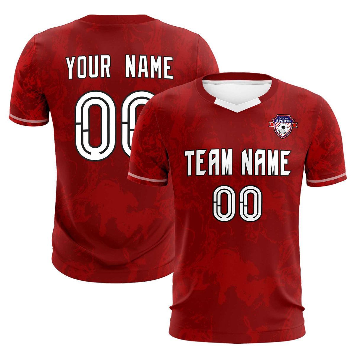 Custom Crimson Classic Graffiti Pattern Sportswear Football Kit Jersey