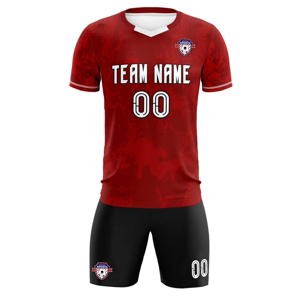 Custom Crimson Classic Graffiti Pattern Sportswear Football Kit Jersey