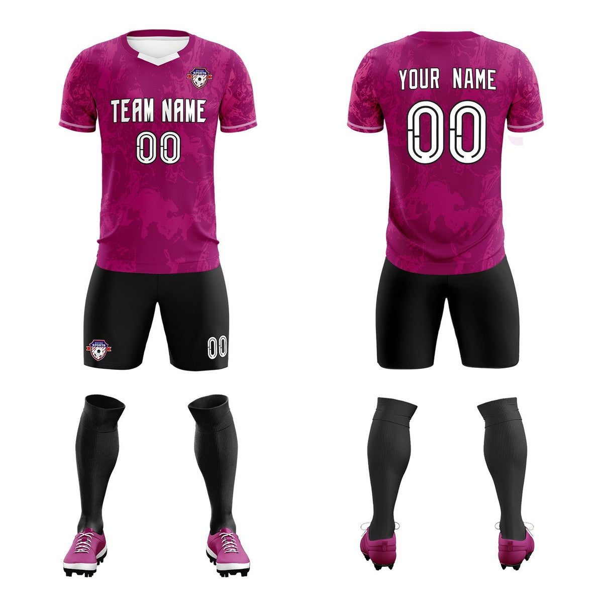 Custom Red Classic Graffiti Pattern Sportswear Football Kit Jersey