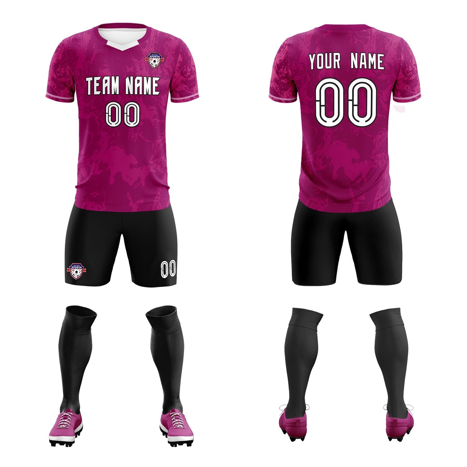 Custom Red Classic Graffiti Pattern Sportswear Football Kit Jersey