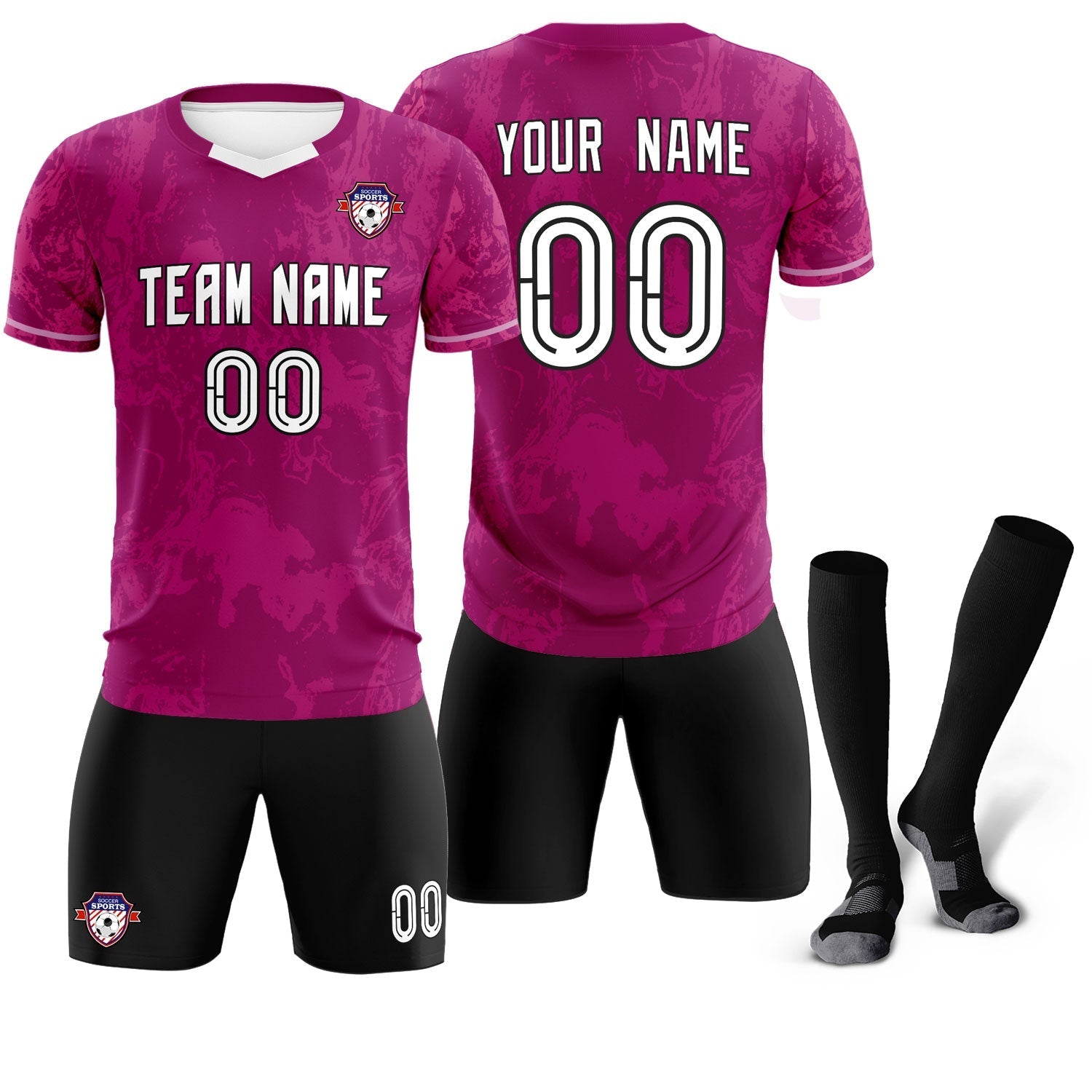 Custom Red Classic Graffiti Pattern Sportswear Football Kit Jersey