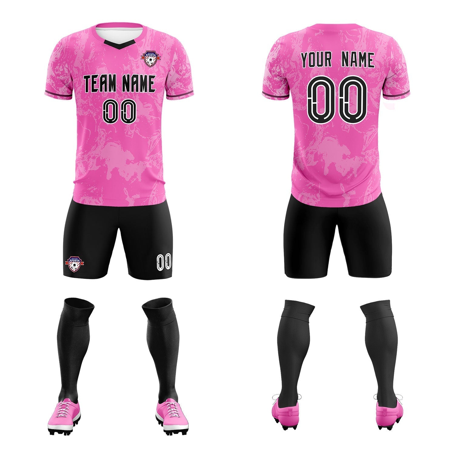 Custom Pink Classic Graffiti Pattern Sportswear Football Kit Jersey