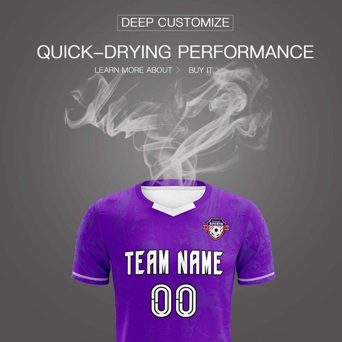 Custom Purple Classic Graffiti Pattern Sportswear Football Kit Jersey