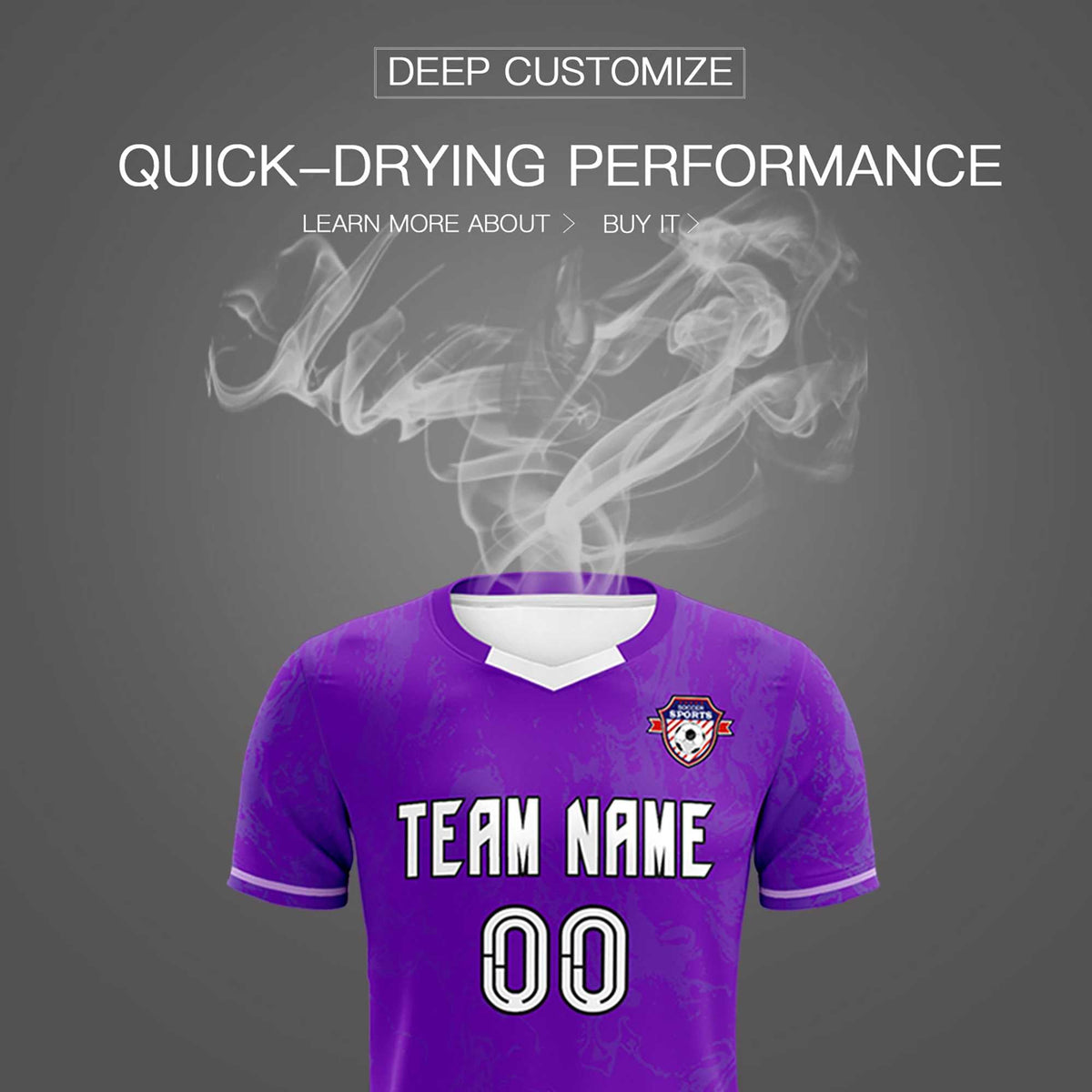 Custom Purple Classic Graffiti Pattern Sportswear Football Kit Jersey