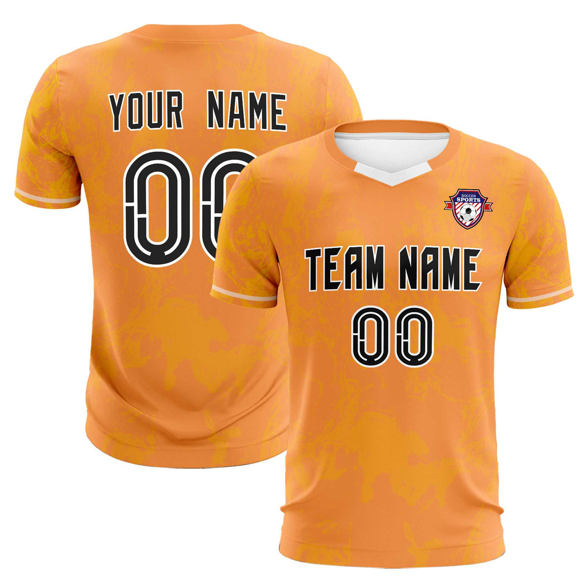 Custom Texas Orange Classic Graffiti Pattern Sportswear Football Kit Jersey