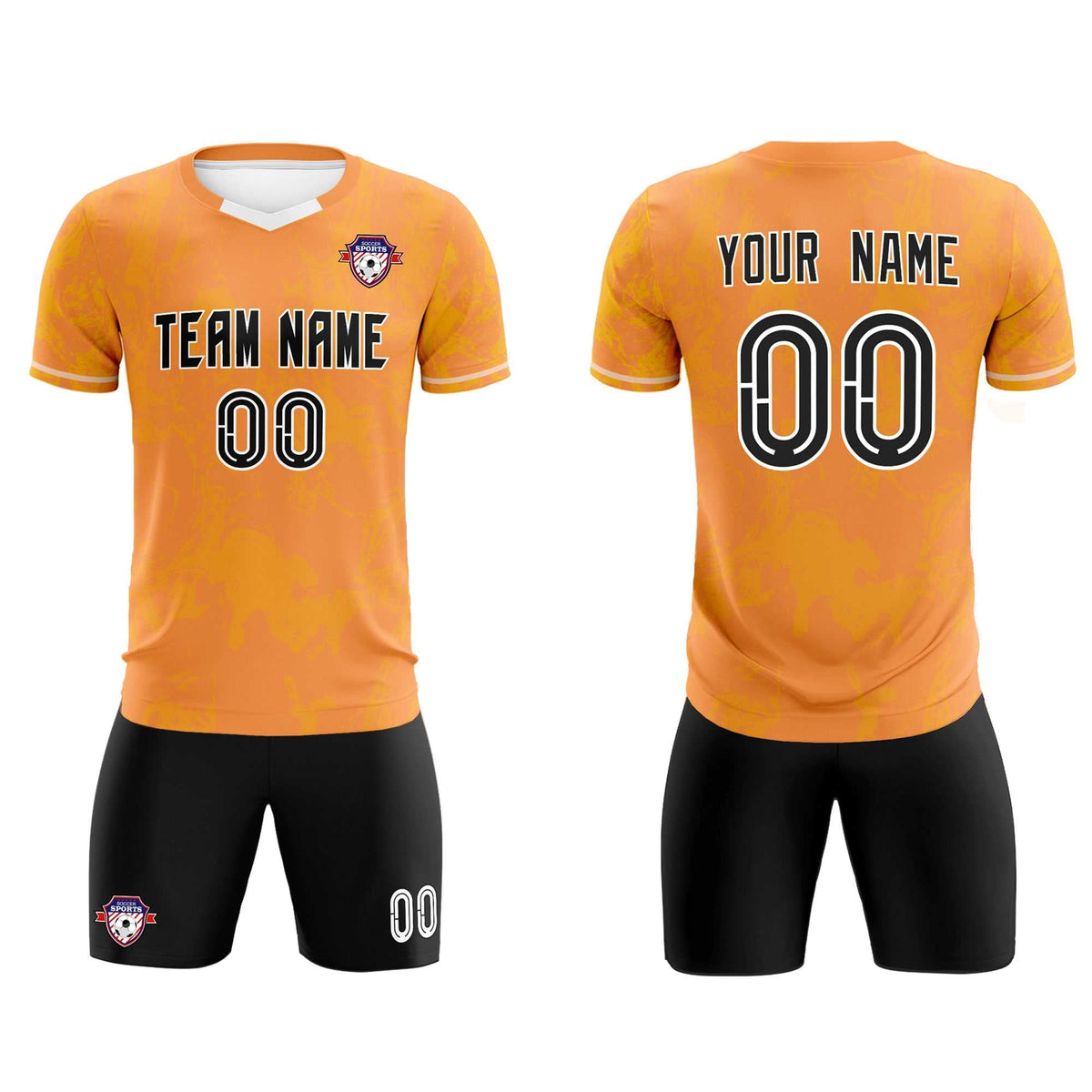 Custom Texas Orange Classic Graffiti Pattern Sportswear Football Kit Jersey