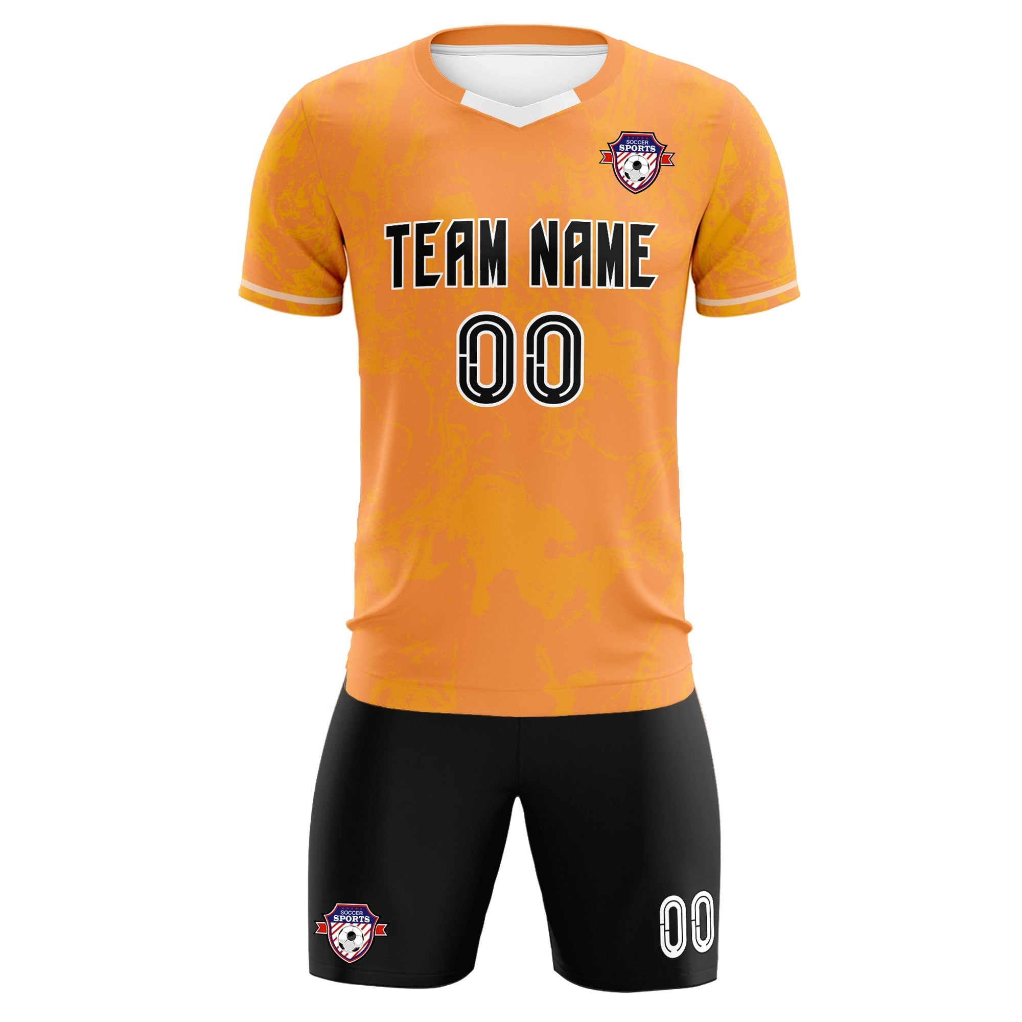 Custom Texas Orange Classic Graffiti Pattern Sportswear Football Kit Jersey